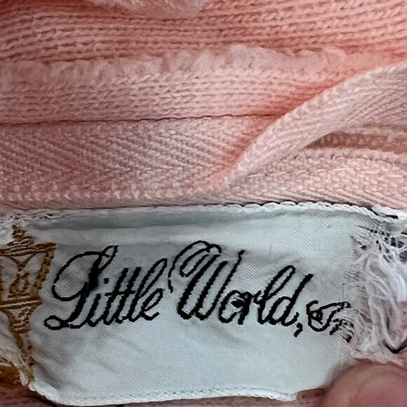 Little World Pink Vintage Acrylic Spring Sweater Dress Baby Girl Large - Picture 4 of 7